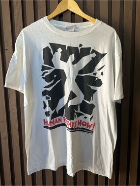 Vintage Reebok Human Rights Promo Tee 1988 HIPHOP Mens L USA Tag Biggie Tupac